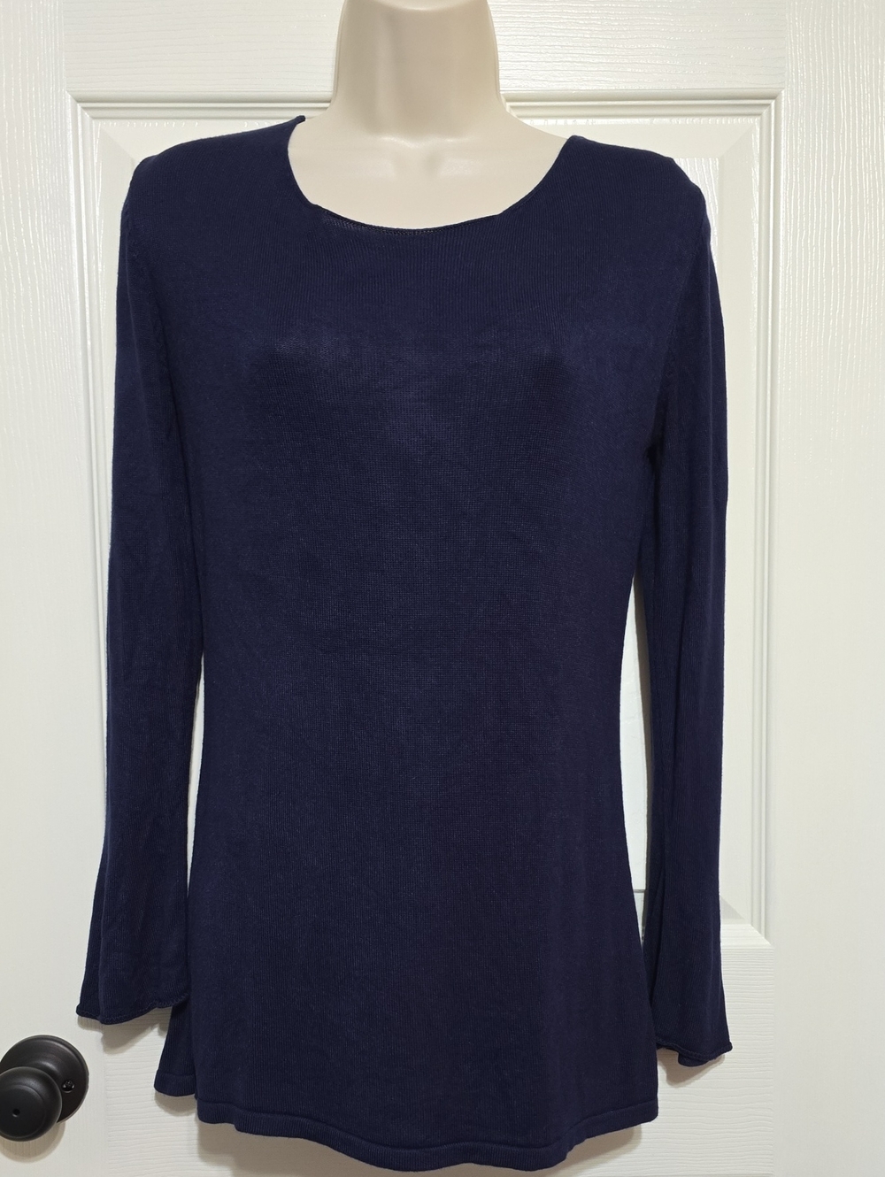 Classic Navy Long-Sleeve Women's Top